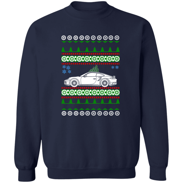 German Car similar to a 992 Turbo Ugly Christmas Sweater Sweatshirt