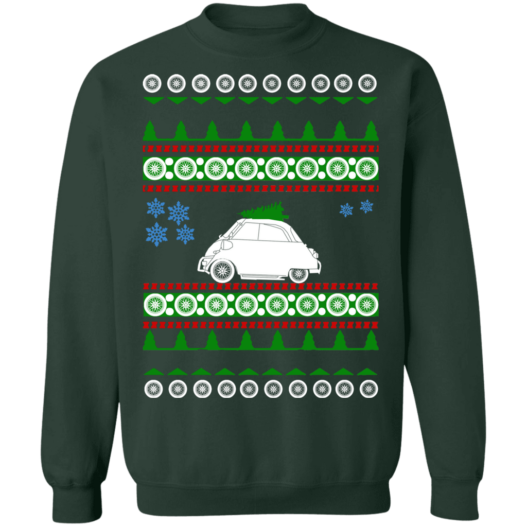 BMW Isetta Ugly Christmas Sweater green tree