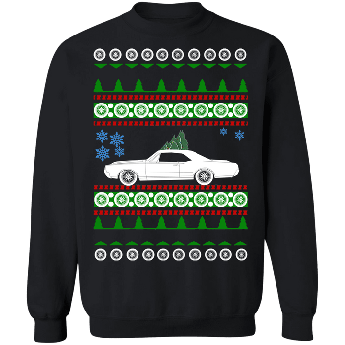 car like a 1st gen 442 Oldsmobile Ugly Christmas Sweater 1967