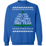 The tree isn't the only thing getting lit this year funny drinking ugly christmas sweater version 2 sweatshirt