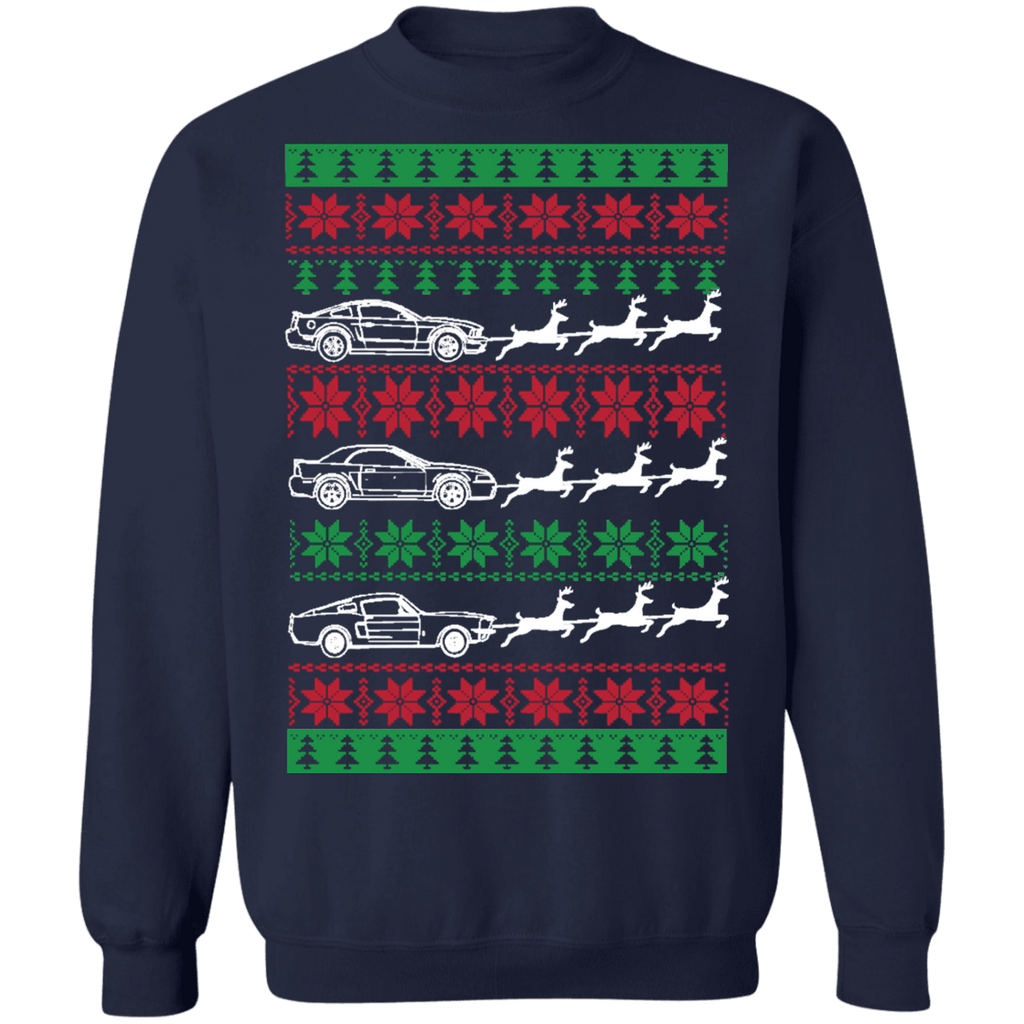 Generations Of Ford Mustangs Ugly Christmas Sweater