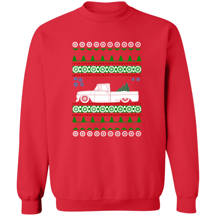 1962 1st Gen Checy C10 Fleetside Ugly Christmas Sweater Sweatshirt