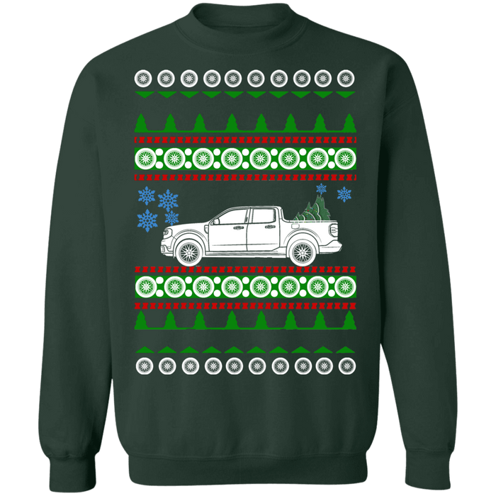 Truck like a Ford Maverick Electric Ugly Christmas Sweater