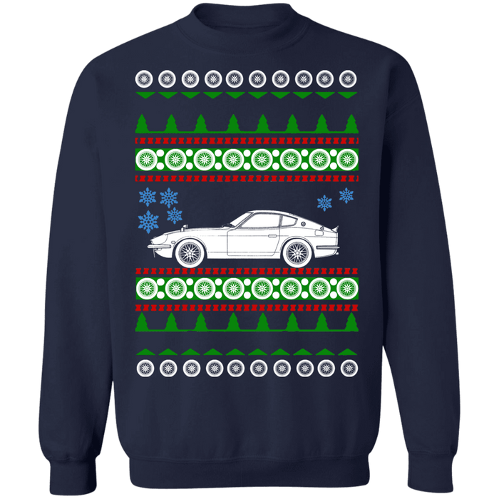 car like Datsun 240z Ugly Christmas Sweater no tree