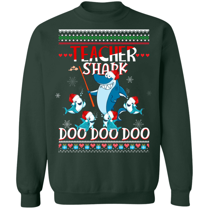 Teacher Shark Ugly Christmas Sweater doo doo doo sweatshirt