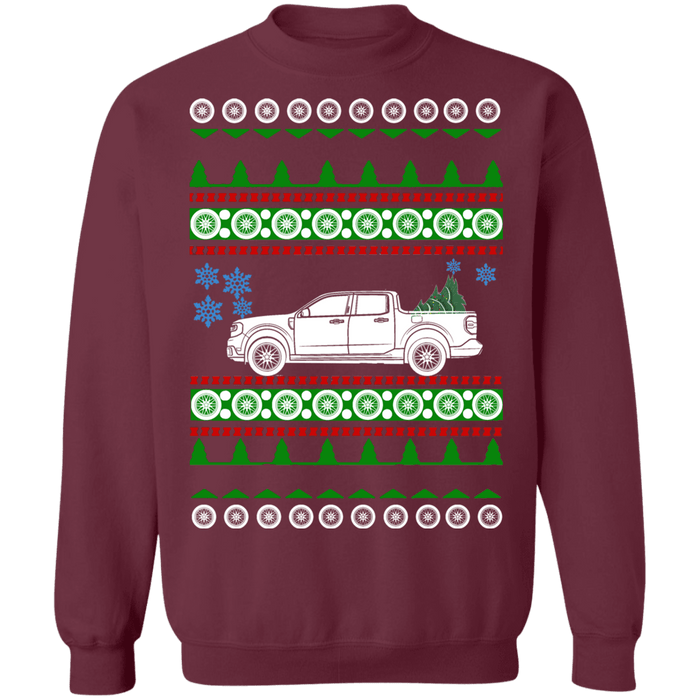 Truck like a Ford Maverick Electric Ugly Christmas Sweater