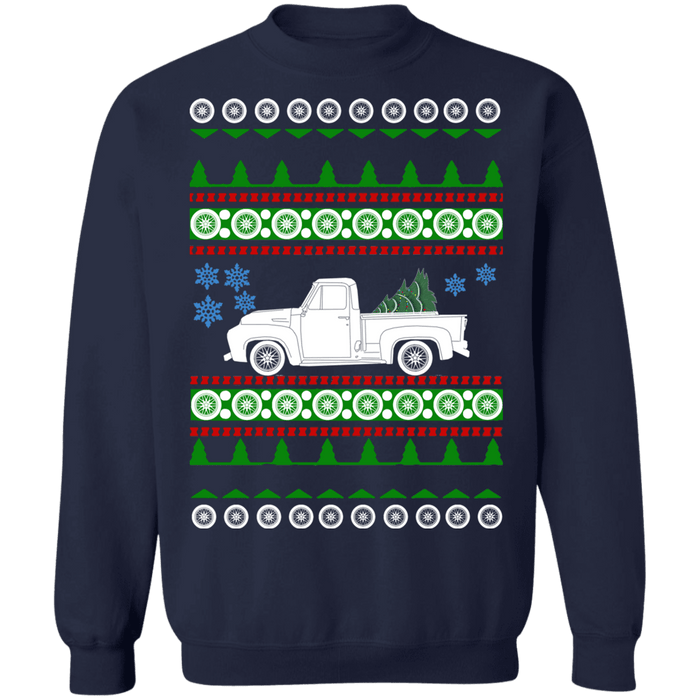 Truck 1954 Ford F100 F150 Ugly Christmas Sweater Sweatshirt