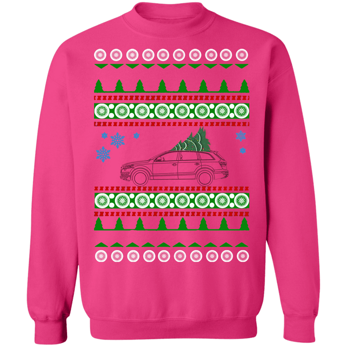 German SUV Outline like Audi Q7 Ugly Christmas Sweater