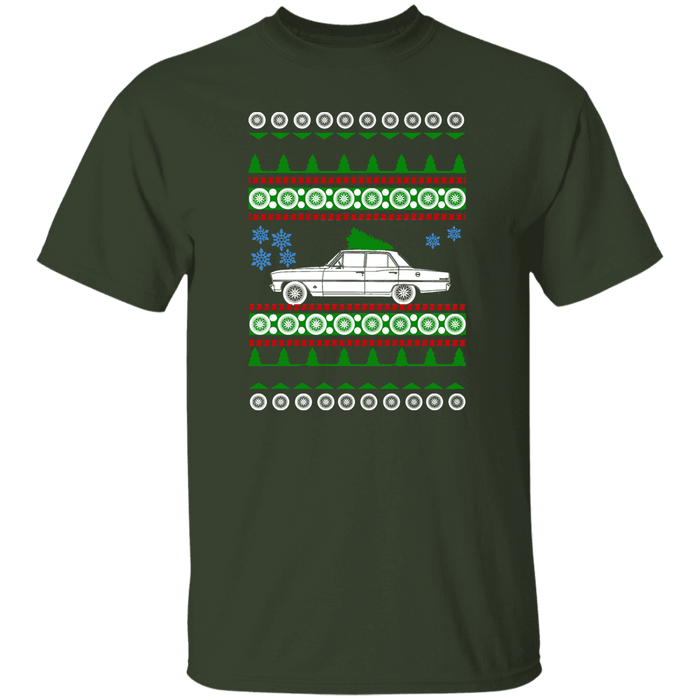 Chevy Nova II 4 door Ugly Christmas Sweater T-shirt short sleeve