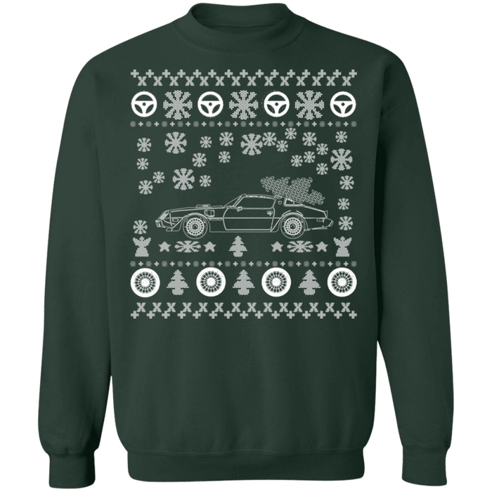 car like a 1979 Firebird Trans Am ugly christmas sweater V2