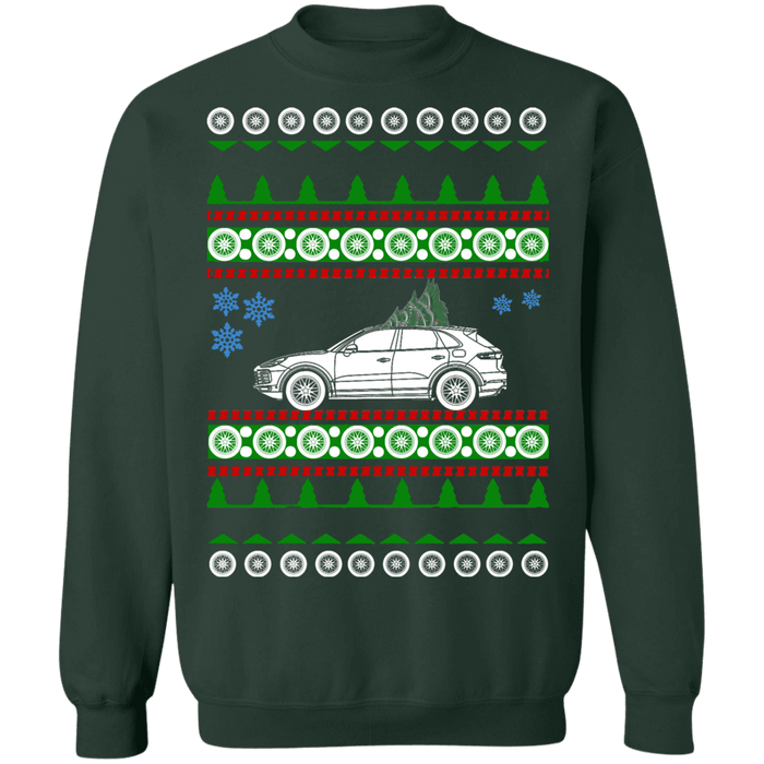 German SUV like Porsche Cayenne Coupe Ugly Christmas Sweater