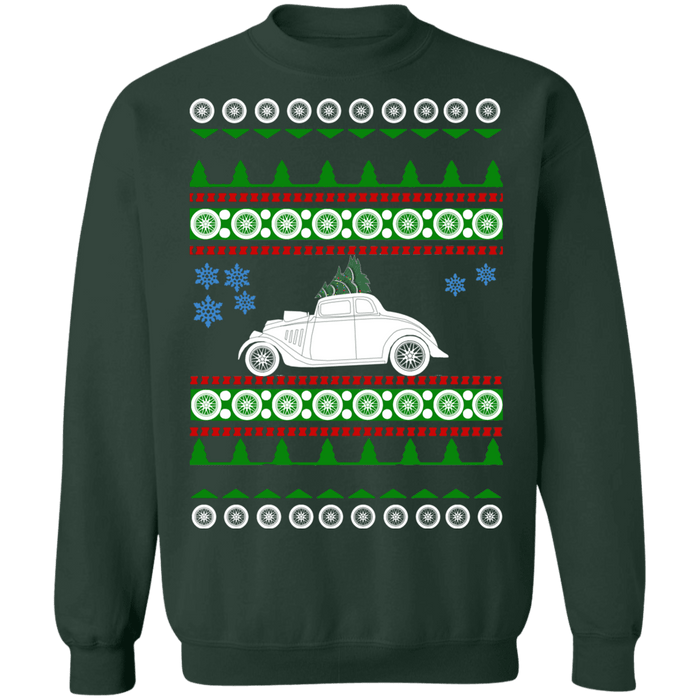 car 1933 Willy's Coupe Ugly Christmas Sweater Sweatshirt