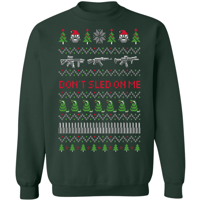 Don't sled on me guns ugly christmas sweater dont tread on me