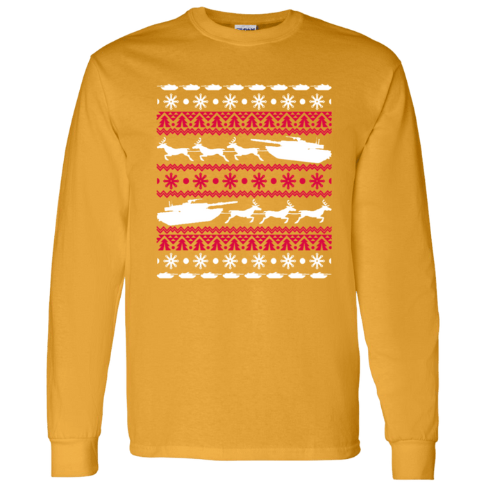 Military Tank Long Sleeve t-shirt ugly christmas sweater