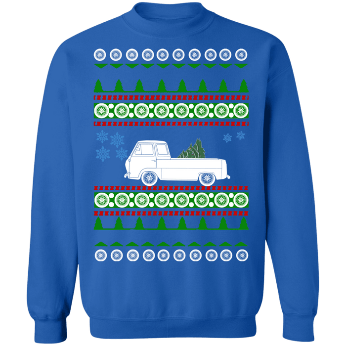 Old Truck like Ford Econoline Ugly Christmas Sweater