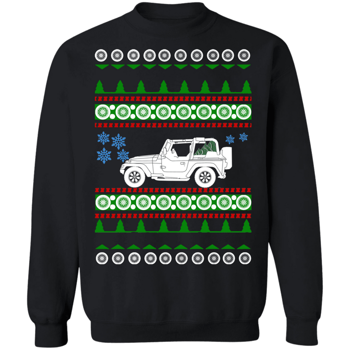 Truck like off road american vehicle Wrangler TJ 1998 Ugly Christmas Sweater Sweatshirt