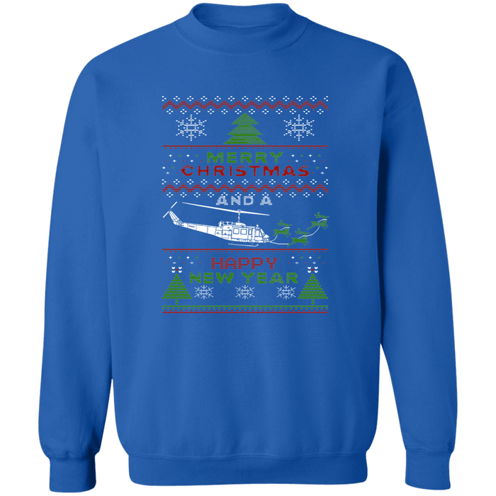 Bell UH-1 Iroquois Helicopter Ugly Christmas Sweater Sweatshirt