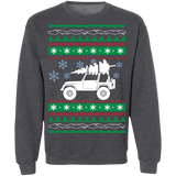 american car or truck offroad ugly christmas sweater v1