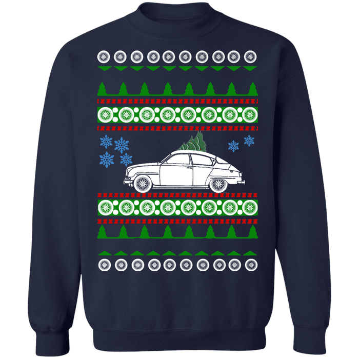 Saab 96 Ugly Christmas Sweater