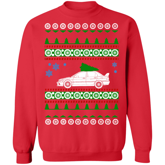 Mitsubishi Lancer Evo Evolution IX 9 Ugly christmas sweater green tree