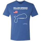 Willow Springs International Motorsports Park Track Outline Series Tri-blend t-shirt