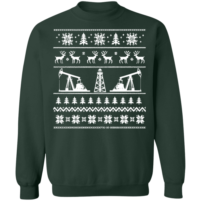 Oil Rigger Ugly Christmas Sweater rig derrick