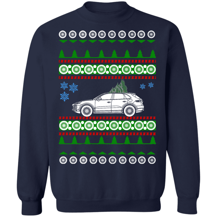 German SUV like Porsche Cayenne Coupe Ugly Christmas Sweater