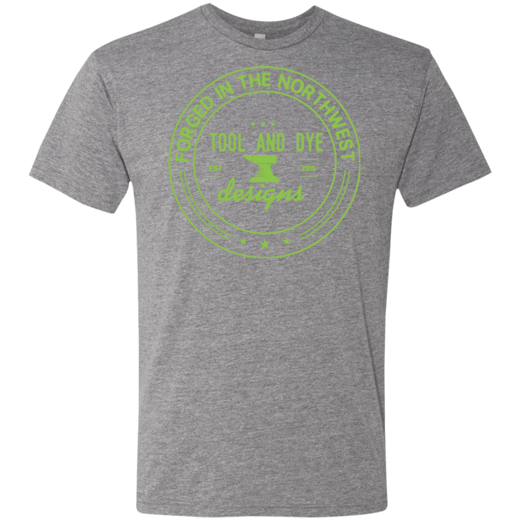 Tool and Dye Forged green logo mens tri-blend