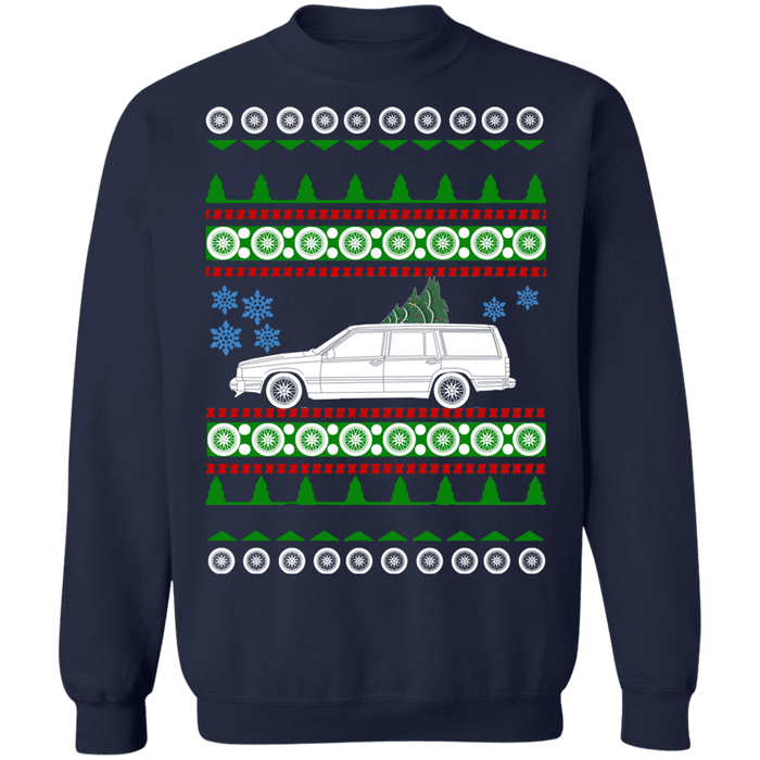 Car like 1989 Swedish Car like a  740 Wagon ugly Christmas Sweater