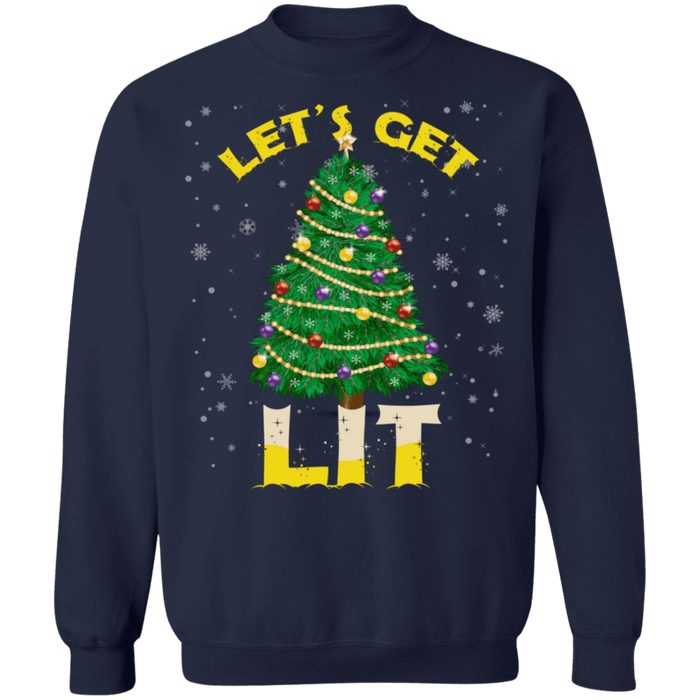 Holiday Ugly Christmas Sweater Let's Get Lit