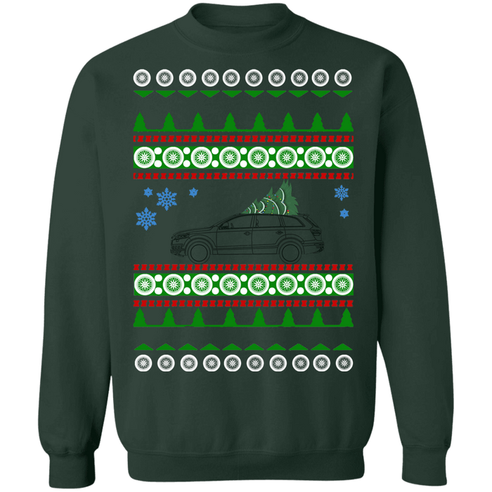 German SUV Outline like Audi Q7 Ugly Christmas Sweater