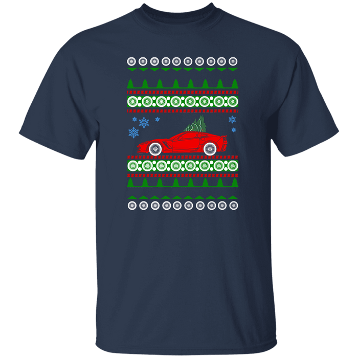 Corvette C7 red Ugly Christmas Sweater T-shirt