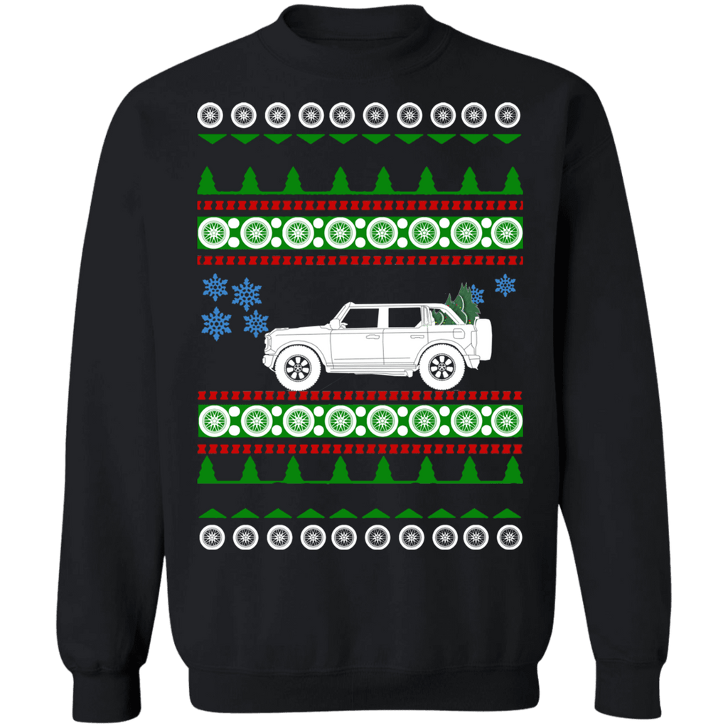 SUV Truck 4 Door Bronco Ford 2021 Ugly Christmas Sweater Sweatshirt