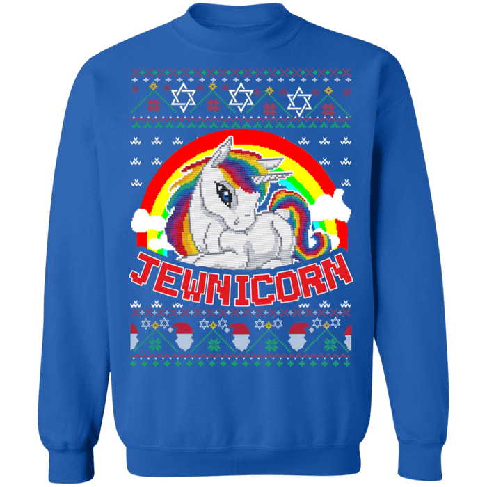 Jewnicorn Funny Jewish Unicorn Christmas Hanukkah Holiday Sweater sweatshirt