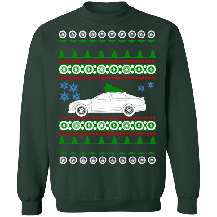 Car Ugly Christmas Sweater Cadillac CTS-V 2016 sweatshirt