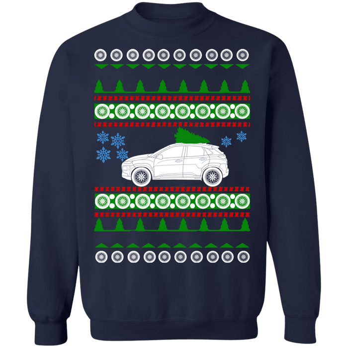 SUV CUV Ugly Christmas Sweater Hyundai Kona hatchback sweatshirt