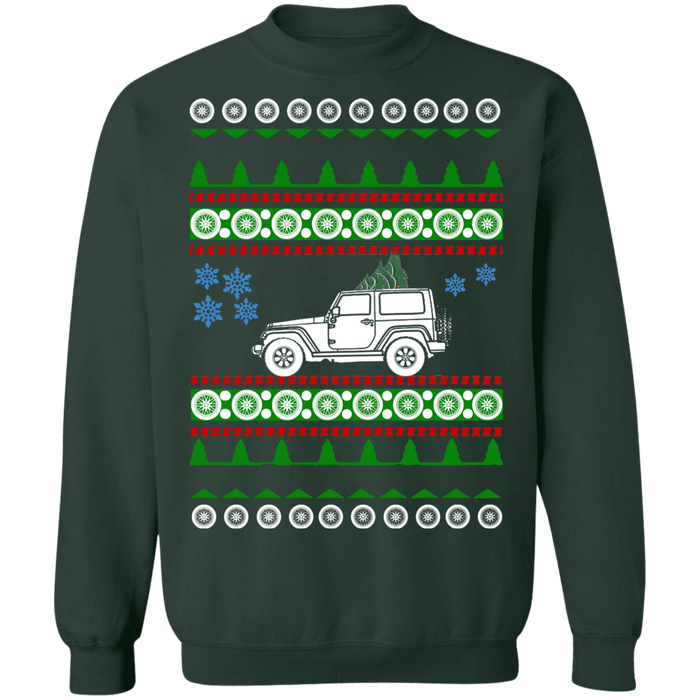 Truck like off road american vehicle Wrangler JK 2 door Ugly Christmas Sweater sweatshirt 2008