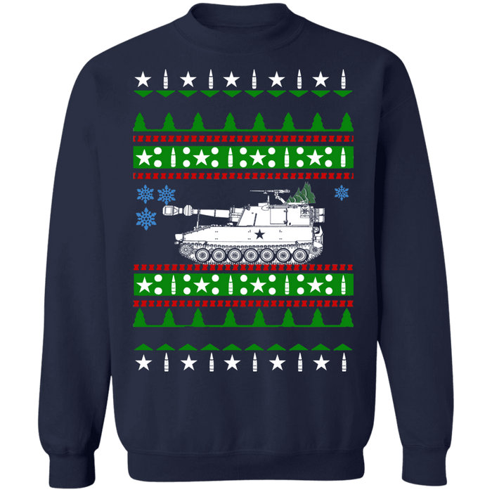 M109 paladin tank ugly christmas sweater sweatshirt