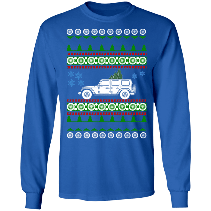 off road american vehicle Wrangler JL Ugly Christmas Sweater long sleeve t-shirt