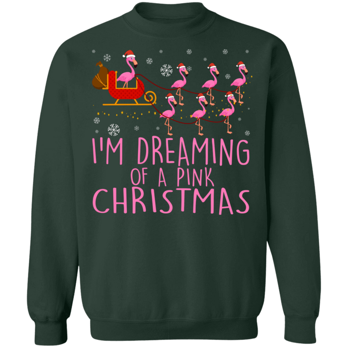 Flamingos Dreaming of a pink christmas ugly sweater sweatshirt