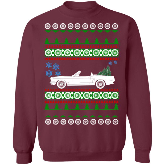 car like a 1968 Mustang Convertible Ugly Christmas Sweater