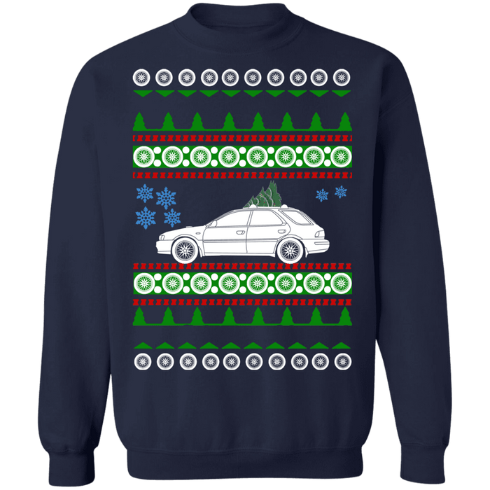 Japanese Car Outback Sport Ugly Christmas Sweater Impreza 1st gen 1997