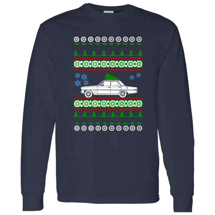 Chevy Nova II 4 door Ugly Christmas Sweater T-shirt long sleeve