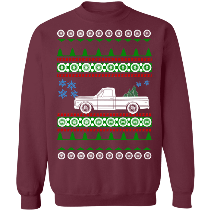 truck like 1971 Chevy K10 Ugly christmas sweater