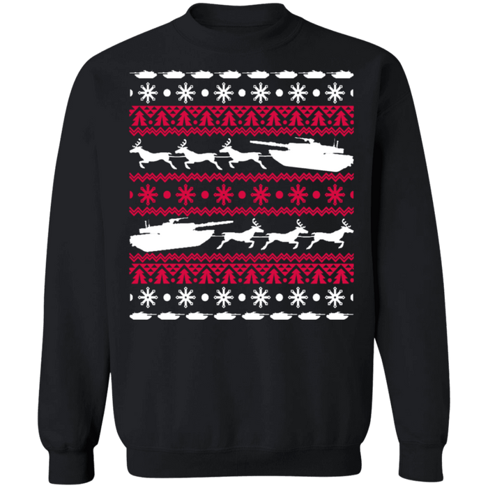 Military Tank Ugly Christmas Sweater