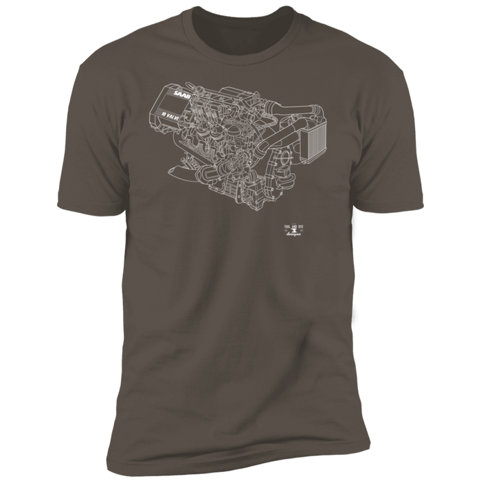 Saab 16v Engine Blueprint T-shirt (many colors)