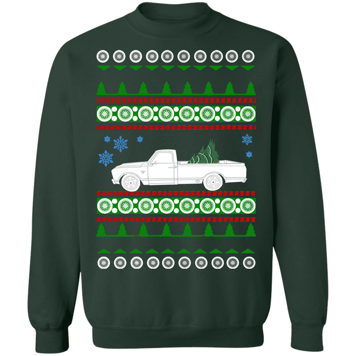 Custom C10 Chevy Truck Side Exit Exhaust Ugly Christmas Sweater Sweatshirt sweatshirt