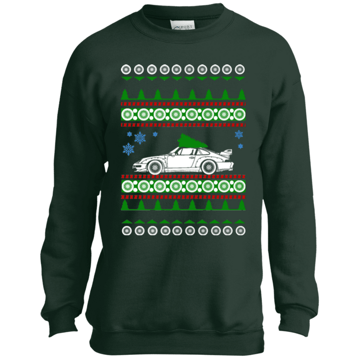 german sports car like Porsche 993 GT2 Ugly Christmas Sweater Kids sweatshirt