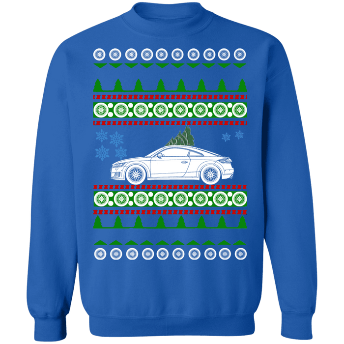 German car like 3rd gen Audi TT ugly christmas sweater