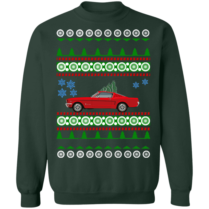 Ford Mustang fastback 1965 v2 Ugly christmas Sweater